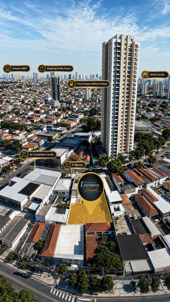Vista aérea da localização do Encantos de Racquel na Vila Carrão